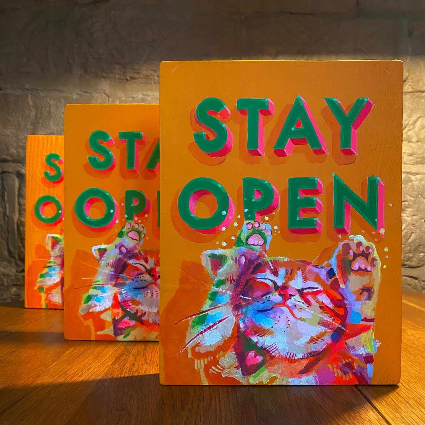 Stay Open (hand-painted sign)