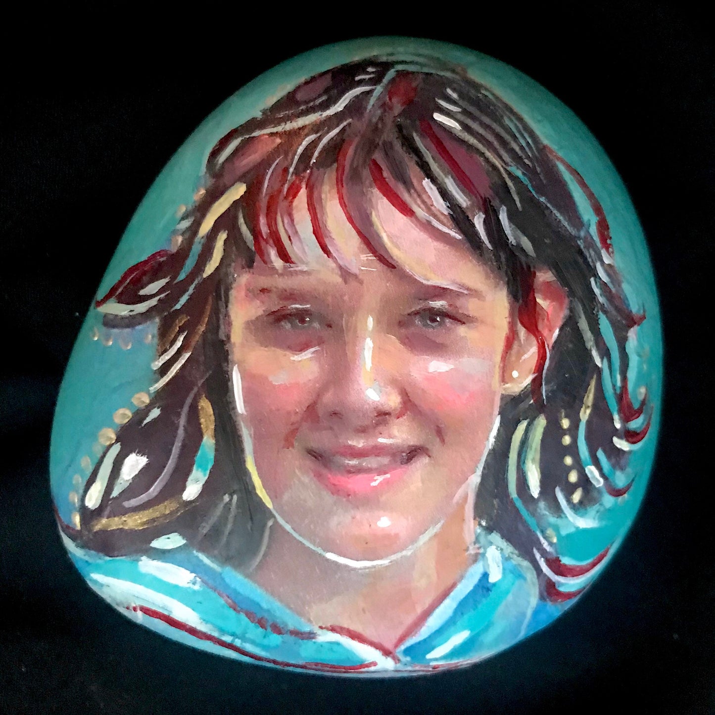 Portrait Pebble made from your photo (medium sized)