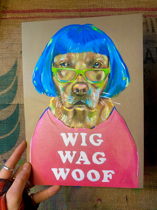 Wig Wag Woof Dog (A4 print)