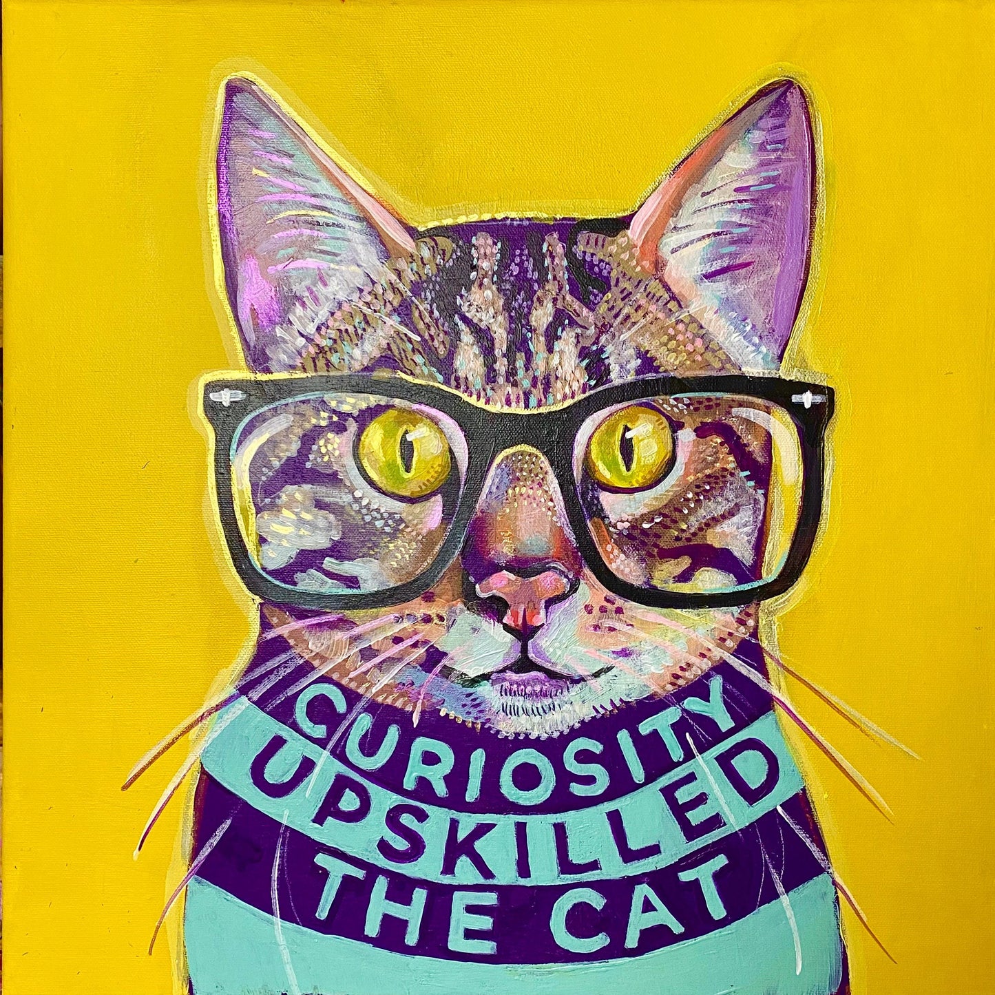 Curious Cat - Original Artwork on canvas