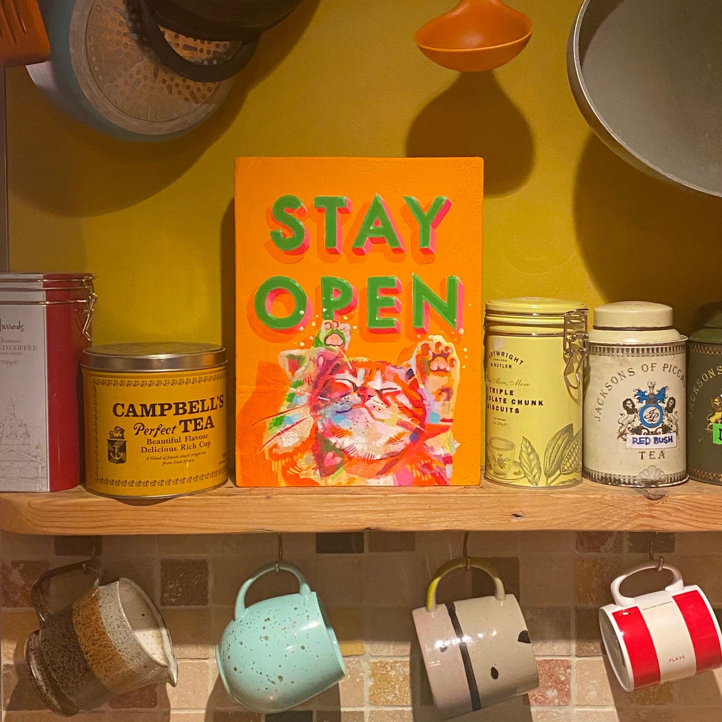 Stay Open (hand-painted sign)