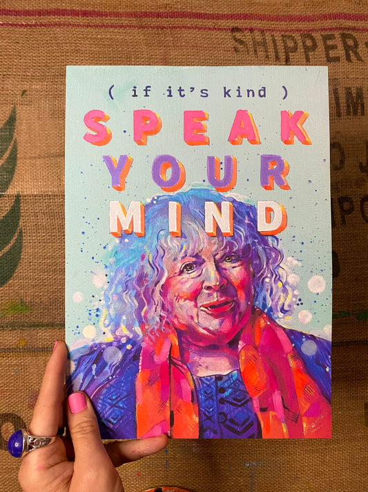 Miriam Margolyes Speak Your Mind (A4 print)