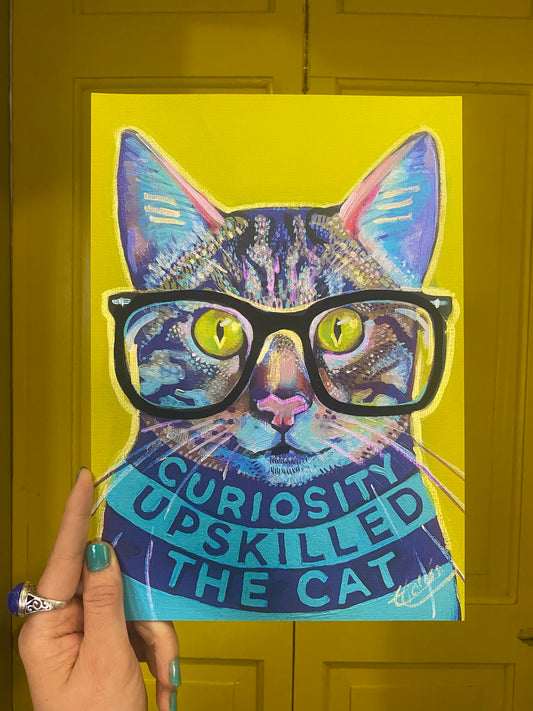 Curiosity Upskilled the Cat (A4 print)
