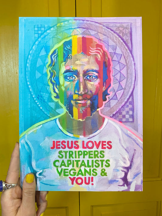 Jesus Loves Strippers (A4 print)