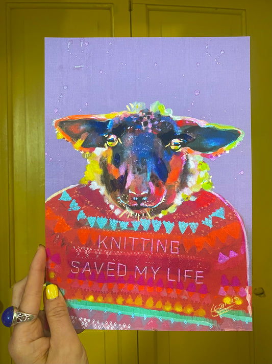 Knitting saved my life (A4 print)