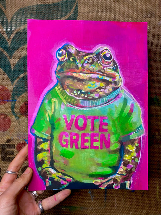 Vote Green Frog (A4 print)