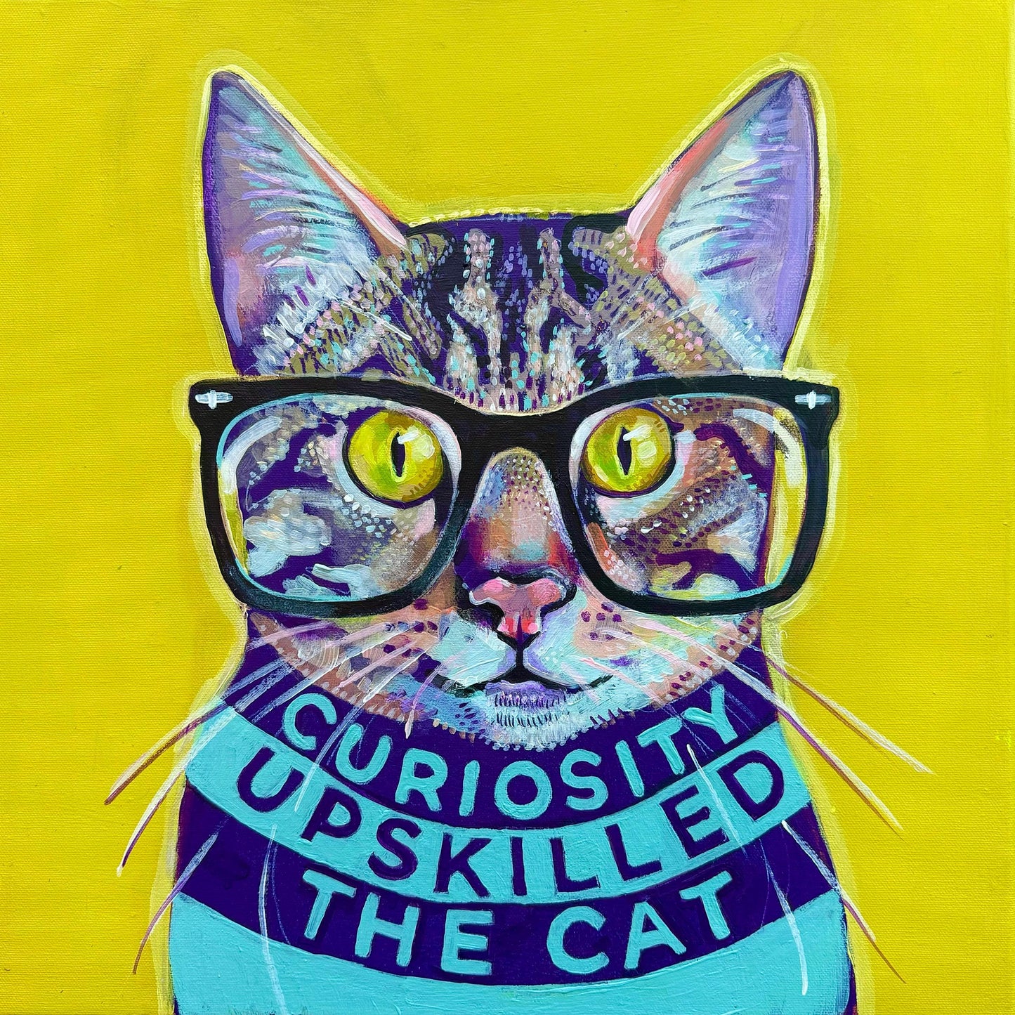 Curious Cat - Original Artwork on canvas