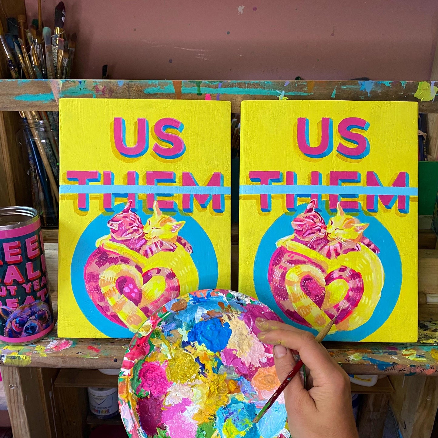 Us (hand-painted sign)